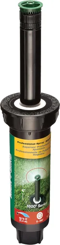 Rain Bird 1804AP8 - Aspersor desplegable profesional, patrón ajustable de 0 a 360°, distancia de pulverización de 6 a 8 pies, altura desplegable de