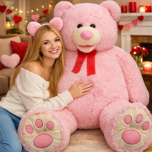 Miniatura 13 de HollyHOME Oso de peluche gigante de 5 pies con huellas grandes, regalo de San Valentín, 5 pies, color beige
