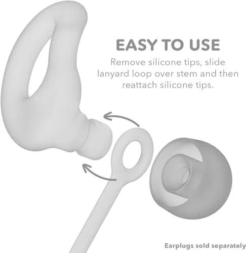 Miniatura 3 de CURVD Cordón para tapones para los oídos, suave y duradero, flexible de silicona de alta calidad, funciona con la mayoría de tapones para los oídos
