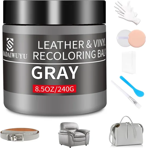 Miniatura 16 de Bálsamo restaurador de color para cuero, 8.5 onzas, kit reparador para muebles e interiores de autos, pintura para cuero ideal para arañazos, cuero