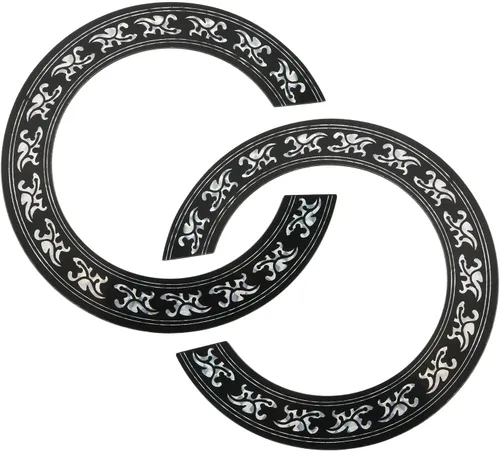 Miniatura 3 de E-outstanding 2 calcomanías autoadhesivas para guitarra con incrustaciones de roseta, para repuesto de piezas de guitarra clásica, 39 pulgadas