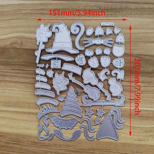 Miniatura 2 de Troqueles de corte para barbacoa, parrilla, calabaza, gnomo, cabina, accesorios troquelados para bricolaje, Día del Padre y Halloween, para hacer