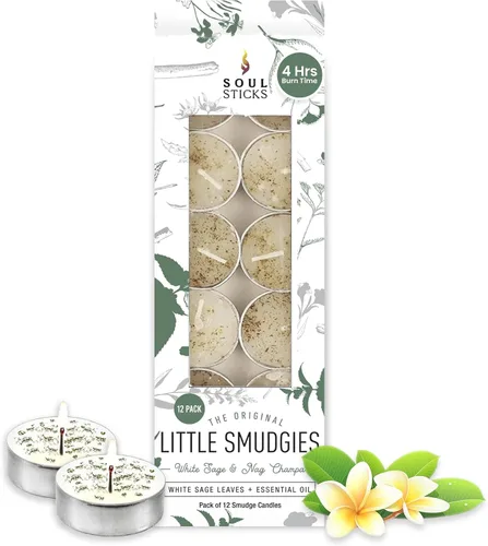 Miniatura 12 de SOUL STICKS Paquete de 12 velas Little Smudgies para limpieza de casa, meditación, curación de chakras, fabricadas con cristales y hierbas