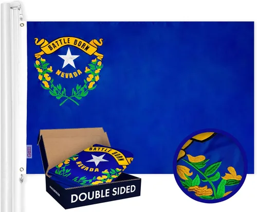 Miniatura 20 de G128 Bandera del Estado de Alabama 3 x 5 pies Serie Double ToughWeave de doble cara con costura de 210D de poliéster Rayas cosidas