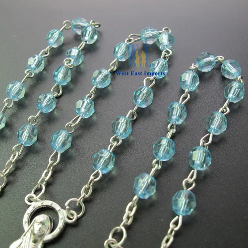 Miniatura 7 de Acrílico Mini Rosario Favor para Niño Azul (24 PCS) - Bautismo Comunión Recuerditos De Bautismo Bautizo, Decenarios