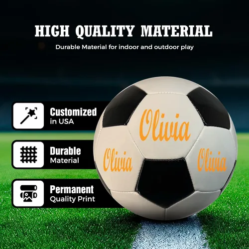 Miniatura 6 de Balón de fútbol personalizado con nombre o texto, tamaños 3, 4 o 5, regalos de fútbol personalizados de estilo clásico para hijo, hija, niño o niña