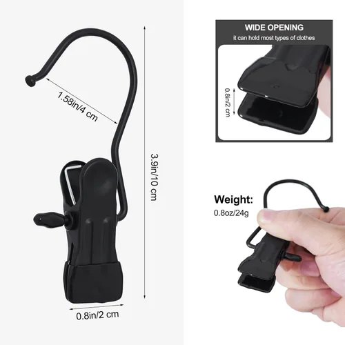 Miniatura 2 de BEWISHOME 30 ganchos para botas para armario, ganchos de lavandería con clips, clip de sujeción para colgar botas, alfileres de ropa, ganchos