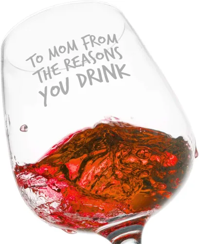 Miniatura 5 de To Mom From the Reasons You Drink - Copa de vino divertida - 12.75 onzas - Regalo de cumpleaños para mamá, madrastra, bonita copa de vino