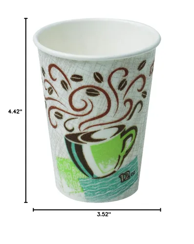 Miniatura 6 de Dixie PerfecTouch - Tazas de café de papel de 12 onzas por GP PRO, diseño Coffee Haze, 1000 unidades (tazas desechables envueltas individualmente)