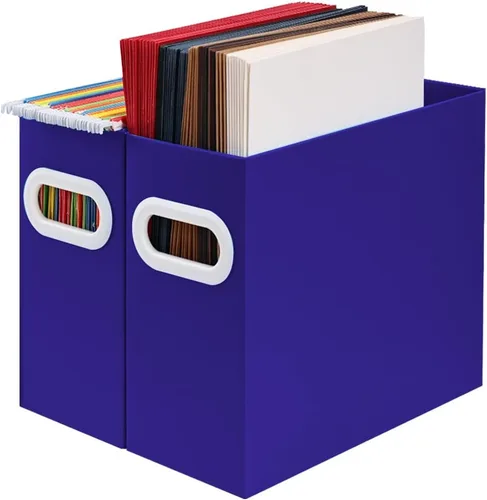 Miniatura 13 de Organizador de archivos colgante, organizador de carpetas de archivos de cartón para tamaño carta, caja de almacenamiento de documentos