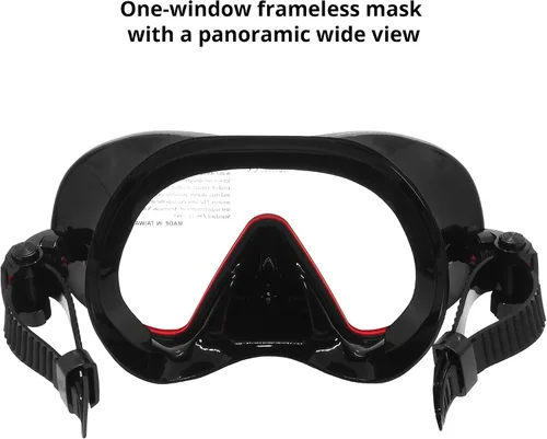 Miniatura 5 de HydroSeal - Máscara de buceo, 1 ventana, vista panorámica amplia, vidrio templado antivaho - Máscara de buceo, máscara de buceo, máscara