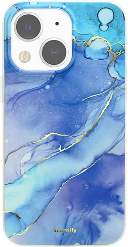 Miniatura 4 de SCORPIFY Funda para iPhone 14 [compatible con MagSafe] con diseño de mármol azul fantasía, bonita funda magnética para teléfono para mujeres, niñas