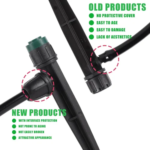 Miniatura 4 de Pulverizadores de emisores de riego por goteo para tubo de 1/4 de pulgada, rociador de flujo de agua ajustable de 360 grados en estaca de flecha