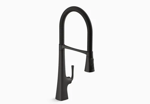 Kohler K-22060-BL Graze - Grifo para fregadero de cocina, color negro mate, 3.3 onzas