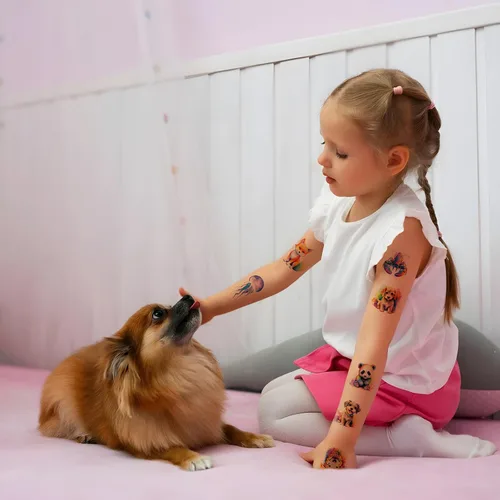 Miniatura 6 de 120 tatuajes temporales para niños, lindos tatuajes temporales de animales para niños y niñas, calcomanías de tatuajes falsos para regalos de fiesta