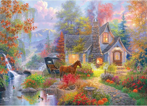 Miniatura 7 de RoseArt - Abraham Hunter - Otoño en Rainbow Falls - Rompecabezas de 1000 piezas para adultos