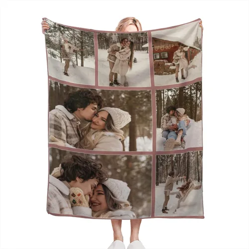 Miniatura 28 de Manta personalizada con texto fotográfico, manta de imagen personalizada para bebé, madre, padre, adultos, amigos, amantes, regalo personalizado