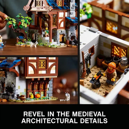 Miniatura 4 de LEGO Ideas Medieval Blacksmith 21325 - Juego de construcción, kit de modelo para adultos para construir, casa de exhibición coleccionable