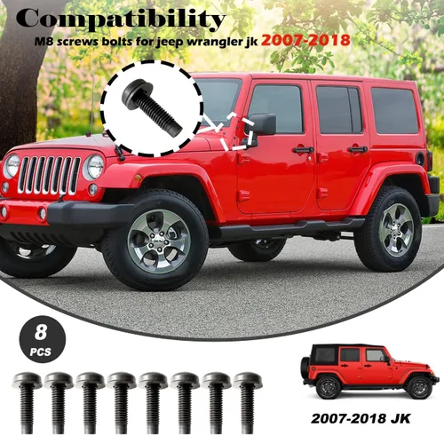 Miniatura 4 de Tornillos para Jeep Wrangler JK, pernos M8 aplicados al marco del parabrisas, barra antivuelco, portón trasero, bisagras duras de puerta, soportes
