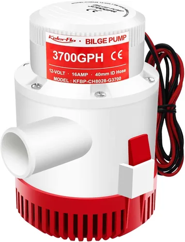 Miniatura 8 de Bomba de sentina de 1100 GPH de 12 V, bomba de sentina sumergible para barcos y aplicaciones marinas de 1-1/8 pulgadas de salida para barcos