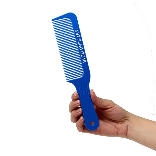 Styling Gear 404 Clipper 9 In. Dientes ondulados Top Plano Clipper Mezcla Peine Corte Peluquero Peluquero Peines Flexibles 1 Pc (azul)