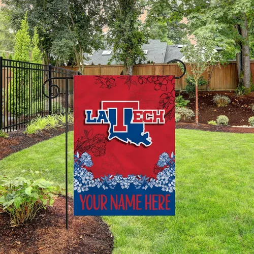 Miniatura 3 de Rico Industries Bandera de jardín personalizada estándar/primaria de la NCAA Louisiana Tech Bulldogs - 01