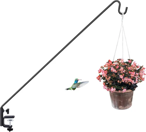 Miniatura 10 de ERYTLLY 2 Paquetes de Ganchos de Cubierta Resistentes Montados en Pared, Gancho de Cubierta Extensible y Ajustable para Colgar Comedero de Pájaros