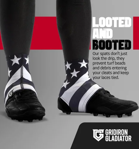 Miniatura 4 de GridIron Gladiator - Fundas de tacos, calcetines para tacos de fútbol americano, polainas para tacos de fútbol, béisbol y sóftbol Blanco y negro