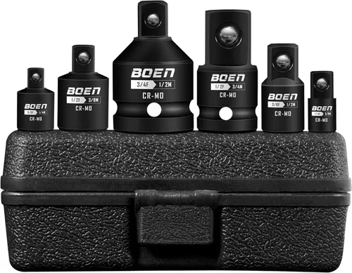 Miniatura 10 de BOEN Juego de 5 piezas de adaptador de enchufe de impacto y juego reductor, estándar SAE, adaptador de enchufe de accionamiento de 1/4", 3/8", 1/2