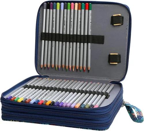 Miniatura 2 de Estuche para lápices Jungle con 120 ranuras de tela Oxford, con ranura para lápices, organizador con práctico envoltorio portátil, soporte multicapa