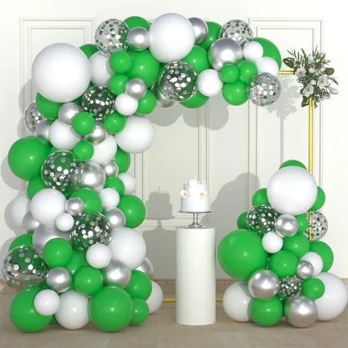 Miniatura 9 de Guirnalda de arco de globos azul real, negro, plateado y blanco, globos de confeti plateado metálico azul, negro, blanco, globo de videojuegos