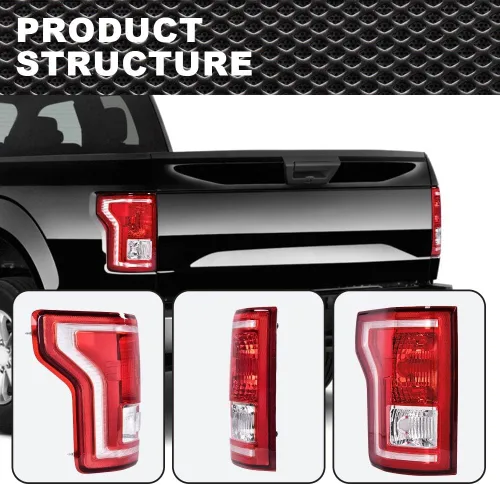 Miniatura 8 de CROSSDESIGN Conjunto de luz trasera sin bombillas lado izquierdo rojo compatible con Ford F150 SSV 2016 2017/Fit F150 (submodelo: Lariat, XL, XLT)