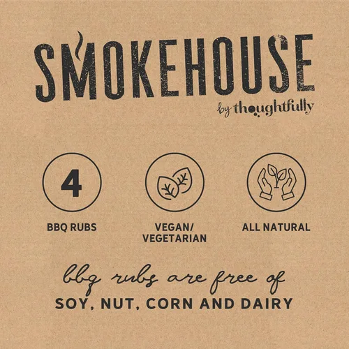 Miniatura 5 de Smokehouse by Thoughtfully, juego de regalo Smokehouse Barbecue Rubs, sabores incluyen cajún, caribe, Memphis y suroeste, juego de 4