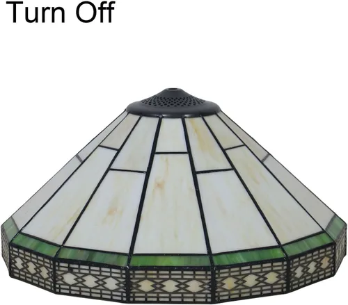 Miniatura 5 de Pantalla de repuesto de 16 pulgadas estilo Tiffany con pantalla amarilla Mission solo con tapa para lámpara de mesa, luz colgante, lámpara de pie