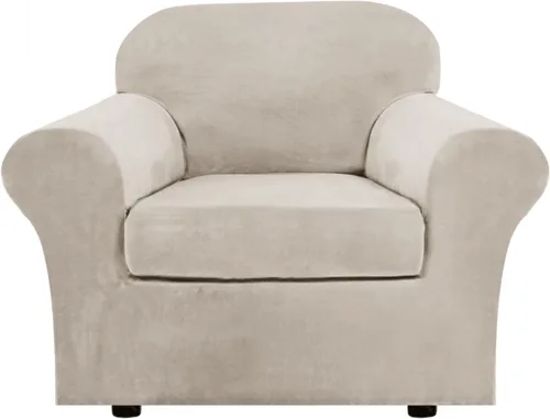 Miniatura 62 de H.VERSAILTEX - Funda elástica para sofá de 3 piezas, de suave terciopelo afelpado, para sofá biplaza con 2 cojines de hasta 72 pulgadas de ancho, se