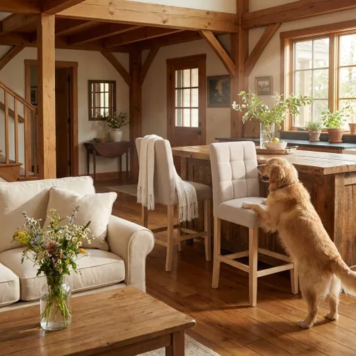 Miniatura 8 de YOUNIKE Taburete de bar moderno, taburete de bar con cómodo respaldo alto y patas de madera, silla de cocina de tela para isla y comedor, ya