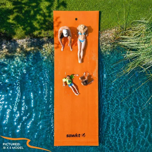 Miniatura 5 de SOWKT Aqua Lily Pad - Tapete flotante para lago y piscina, tapete flotante de espuma de 18 x 6 y 8 x 4 pies para barco, tapete de agua, almohadilla