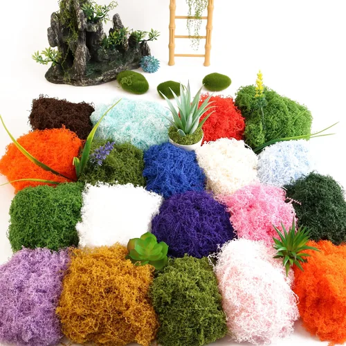 Miniatura 7 de El musgo verde artificial se utiliza para pavimento en maceta, relleno de jarrones, decoración de mesa de boda, pecera de cristal, paisaje