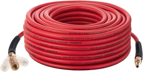 Miniatura 8 de INTERTOOL Manguera de compresor de aire 1/4-pulgada x 25 pies, ligera con acoplador rápido resistente y enchufe de servicio pesado - Resistente a