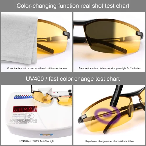 Miniatura 3 de YIMI Gafas de sol deportivas polarizadas fotocromáticas para hombre, mujer, ciclismo, pesca, conducción, protección UV400, lentes antirreflejos