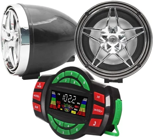 Miniatura 8 de XYC Amplificador Bluetooth de 12 V UTV ATV Sistema de sonido Altavoces manos libres FM Sistema de audio USB Estéreo de 3.5 pulgadas Altavoces de 12
