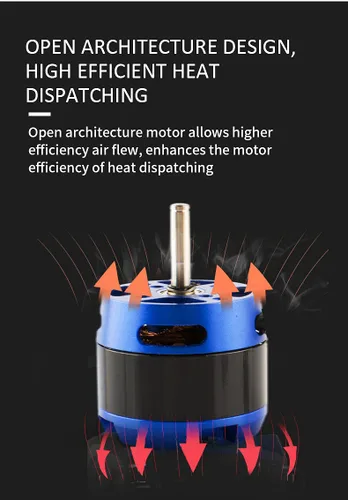 Miniatura 5 de DIAMONDDYNAMICS Hobbyhh - Motor sin escobillas, 3530 1100kv de metal duradero, motor sin escobillas de alta eficiencia, compatible con bricolaje RC