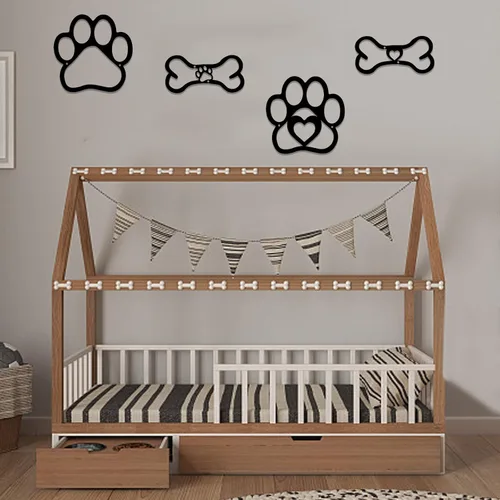 Miniatura 9 de INFUNLY Decoración de pared de pata de oso de 10.8 x 11.8 pulgadas con pino de montaña del bosque, decoración rústica de caza, decoración de oso