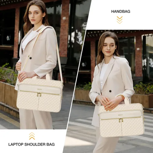 Miniatura 2 de MOSISO Bolsa para laptop de 13-13.3 pulgadas, maletín para mujeres y hombres, bolsa mensajera acolchada cuadrada para computadora de 14 pulgadas