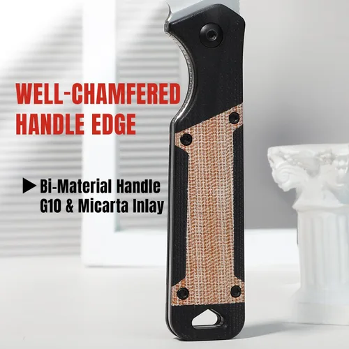 Miniatura 3 de Kizer Militaw Cuchillo de hoja fija con funda, cuchillo de campamento Nitro V Blade con mango G10 y Micarta, cuchillos EDC de hoja fija para hombres
