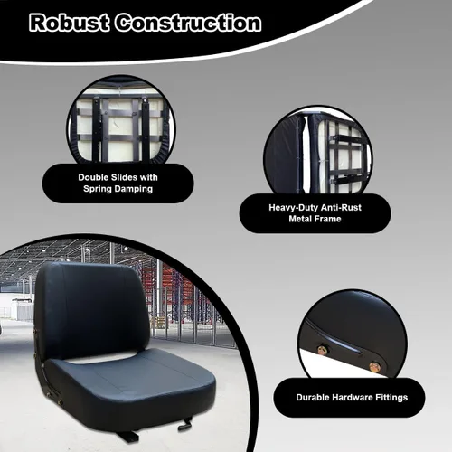 Miniatura 7 de Asiento universal de carretilla elevadora asiento de tractor con pista deslizante ajustable y bolsa de herramientas, para excavadora Skid Loader