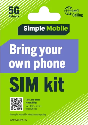 Simple Mobile Trae tu propio teléfono 3 en 1 kit de SIM prepago