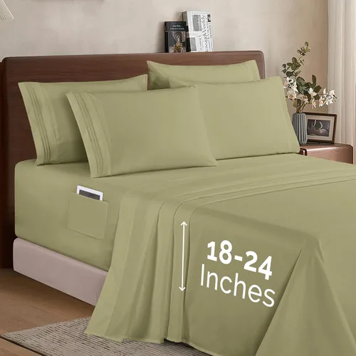 Miniatura 29 de Elegant Comfort - Juego de ropa de cama resistente a arrugas y decoloración más acogedor, sábana bajera elástica en todo el contorno, bolsillo