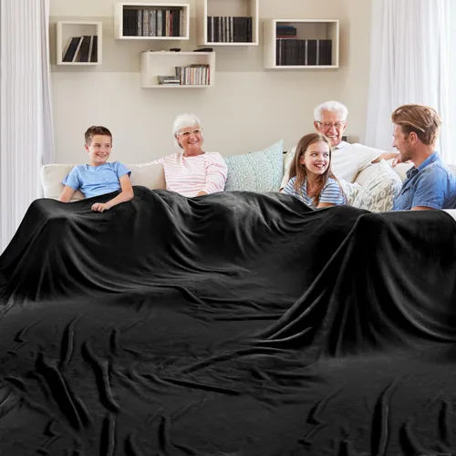 Miniatura 11 de Edenleaf Manta de gran tamaño de 120 x 120 pulgadas, compañera gigante para cama, sofá, viajes y campamento, manta suave extra grande que se adapta