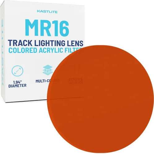 Miniatura 16 de KastLite Filtro de Cabeza de Luz de Riel de Halo Ámbar – Lente de Bombilla Acrílica MR11 WAC – Cubierta de Repuesto para Accesorios de Techo, Focos